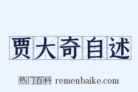贾大奇自述是什么意思的图片